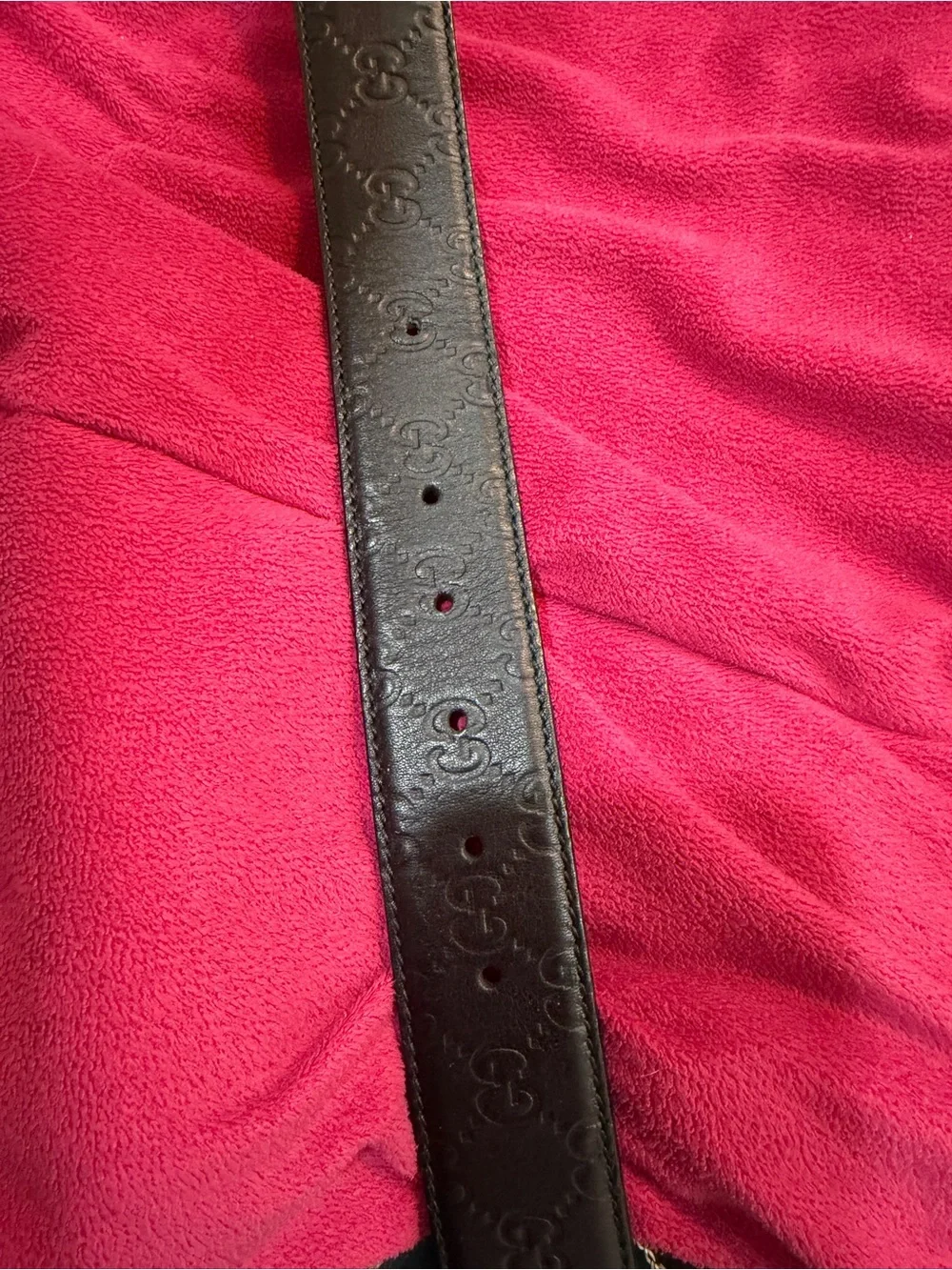 Gucci Black Leather Belt with Silver Double G Buckle